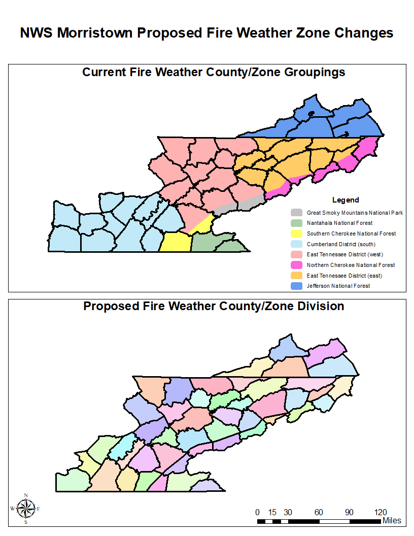 MRX fire weather zone and boundary changes for the 2019 fire season
